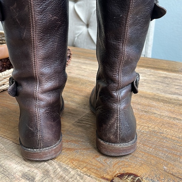 Frye Paige Tall Buckle Brow Leather Moro Boot size 6 - Picture 9 of 16